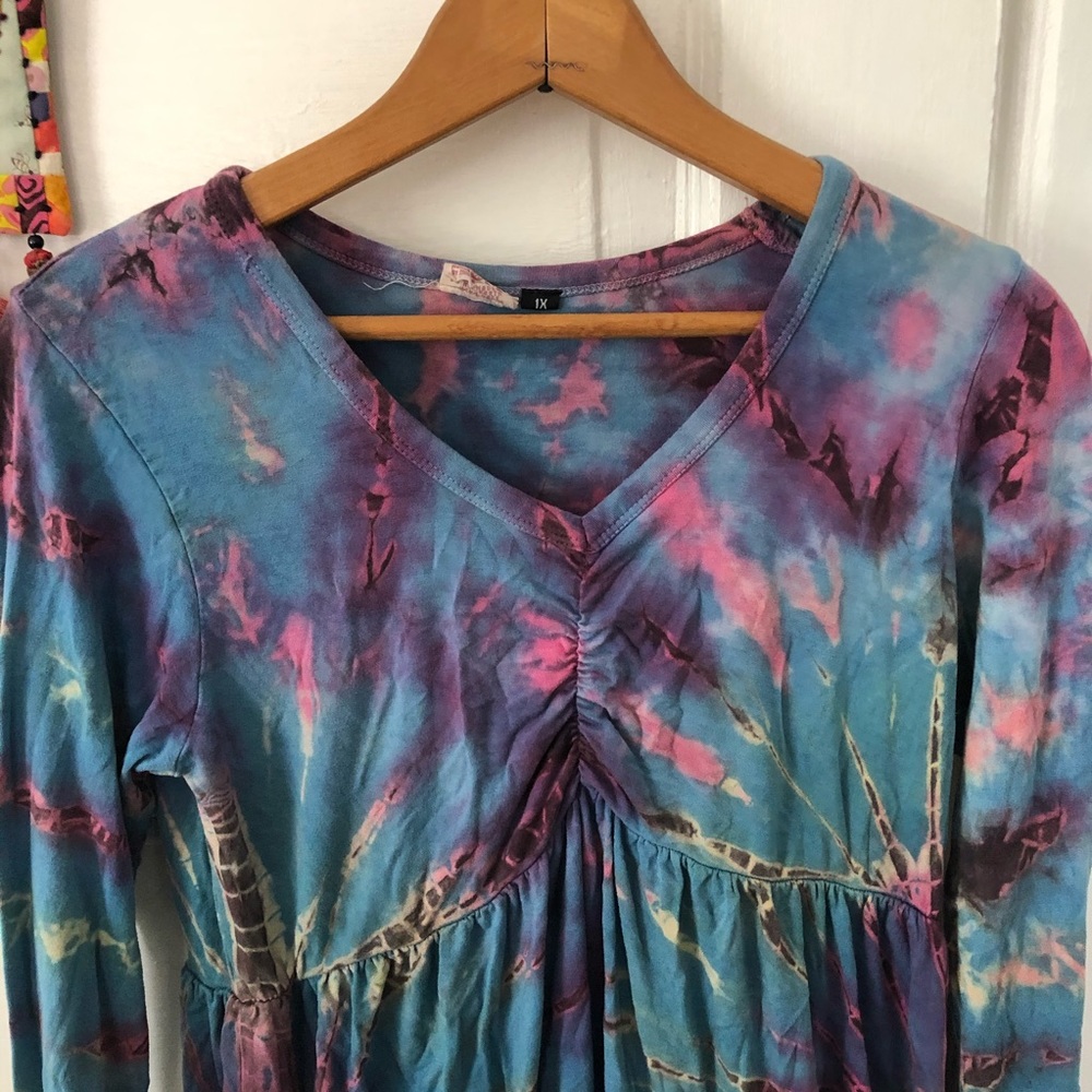 Tie dye Flare Sleeve Dress, Boho, Hippy, Festival